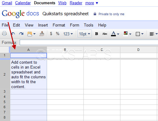 Auto Fit Column Width In Google Docs Spreadsheets